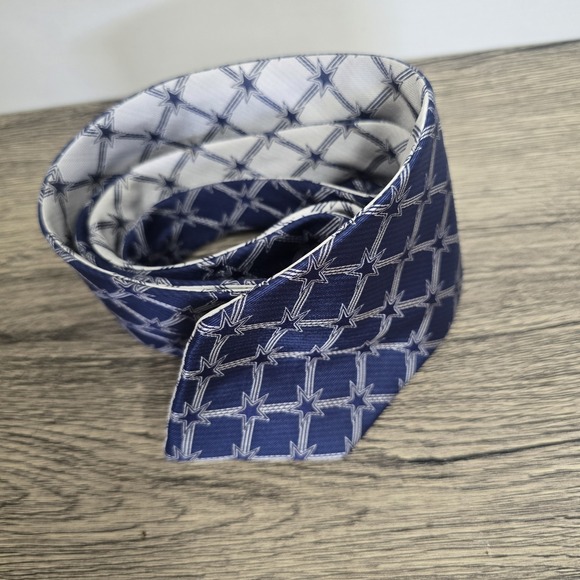 Dallas Cowboys Reversible‎ Tie 57" Long 3 3/4" Wide 100% Silk NFL Blue White - Picture 3 of 8
